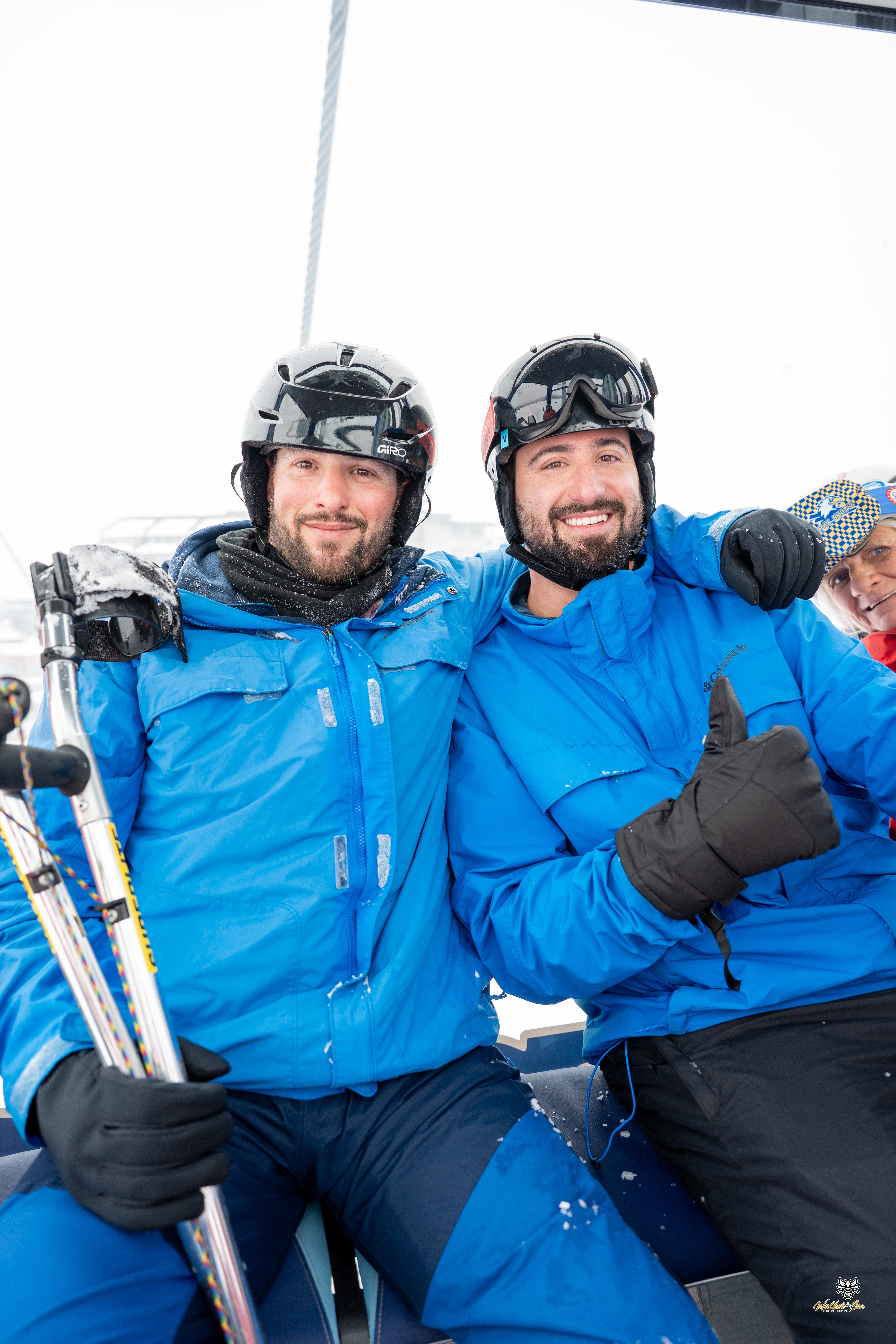 Participants on a chairlift